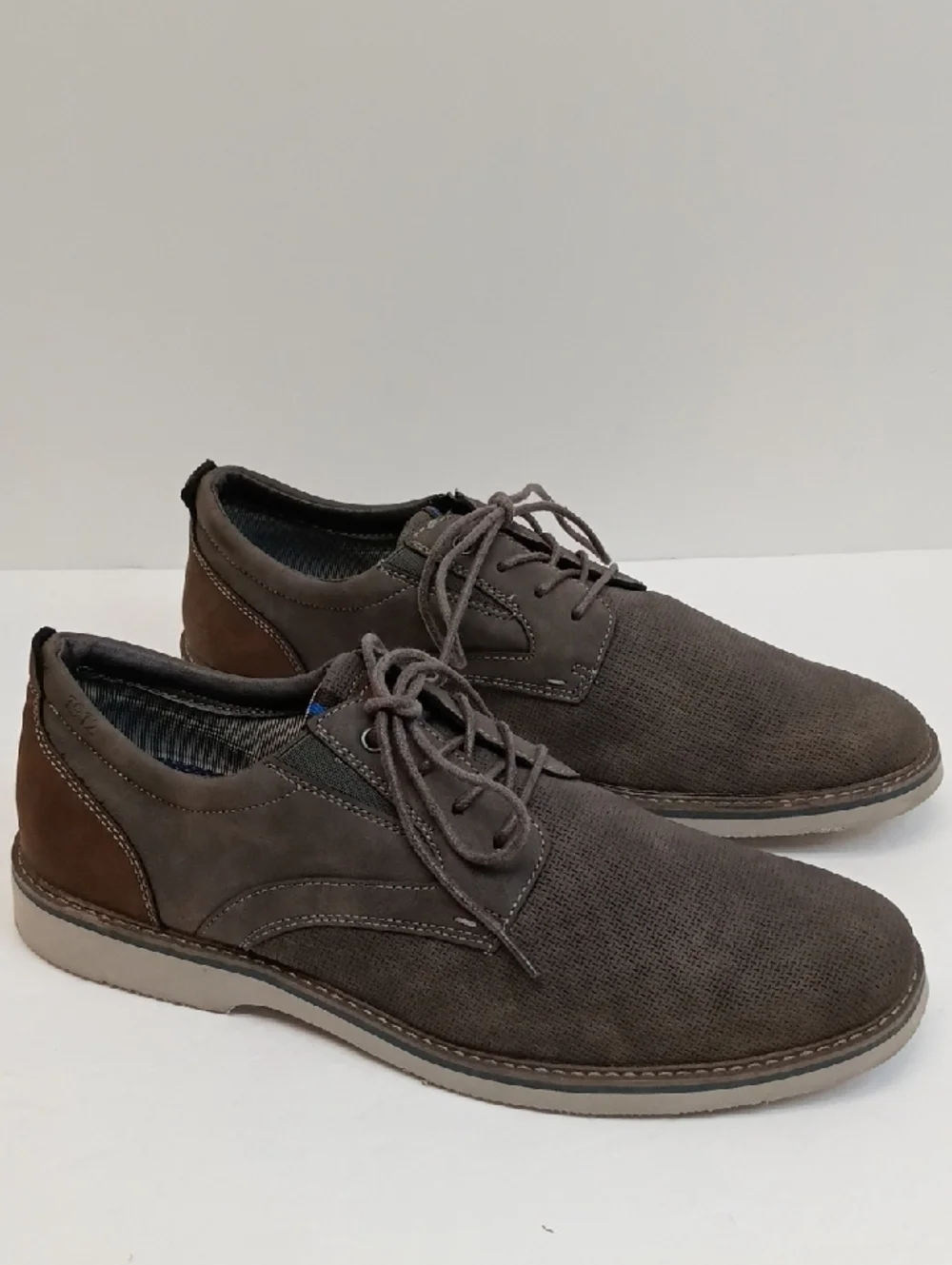 Nunn Bush Gray Suede Lace Up Oxford Shoes Comfort Casual Size 12